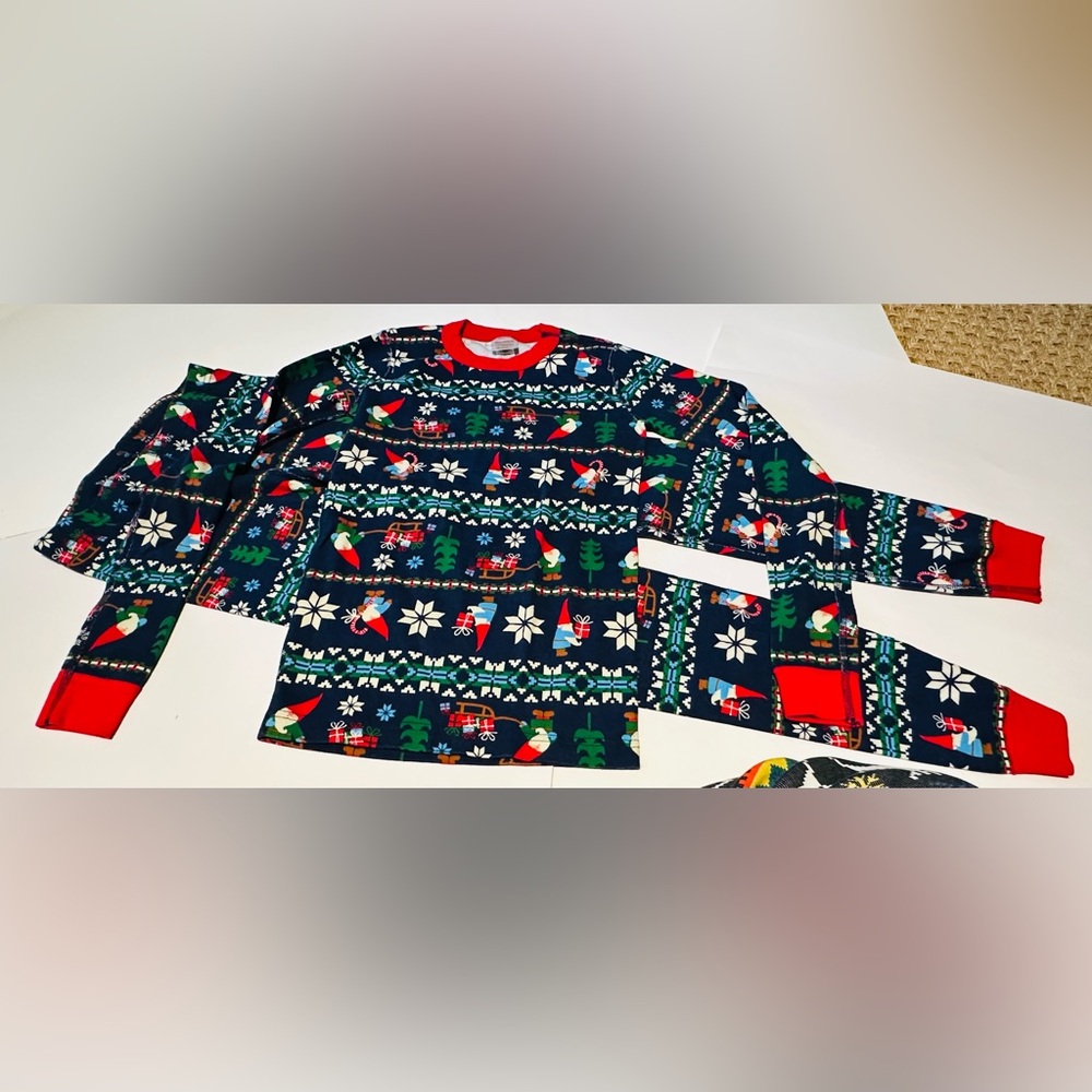 Hanna Andersson Christmas Gnomes Tomte Long John Pajamas Size: 160 (14)